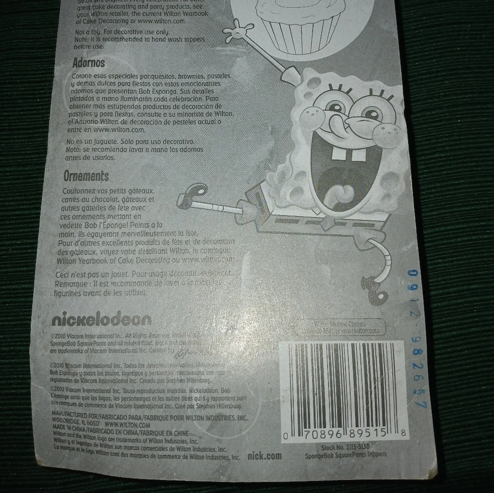 Wilton SpongeBob Cake Topper Set Of 6. NWT